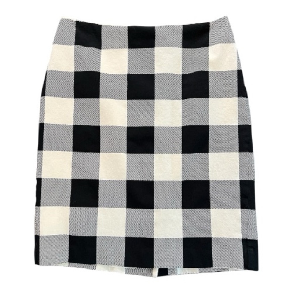 GUC Talbots black & white buffalo plaid pencil skirt | size 8P